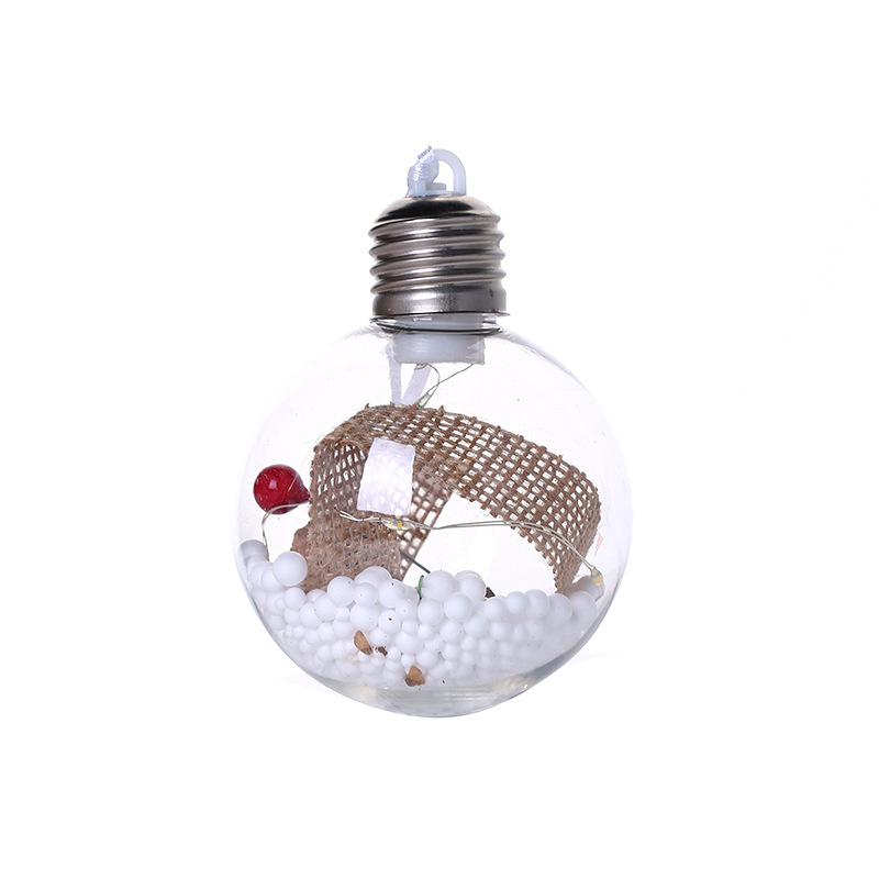 Cruz-frontera exclusiva bola transparente de navidad PET bola de navidad 6cm-8cm luces de colores bola de navidad decoraciones de navidad colgante