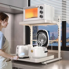 炊飯器棚引き出し式テーブル多機能キッチン電子レンジ電気鍋オーブン専用収納棚