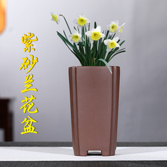 宜興精品紫砂盆六方蘭花盆花卉綠植物盆栽大號手工花盆盆栽盆