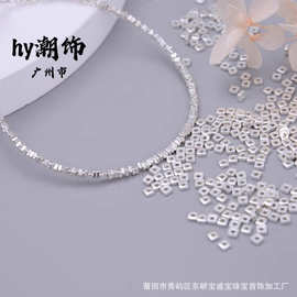 银色18k16k保色小碎银小方块三角隔片diy串珠手链项链定位管配件