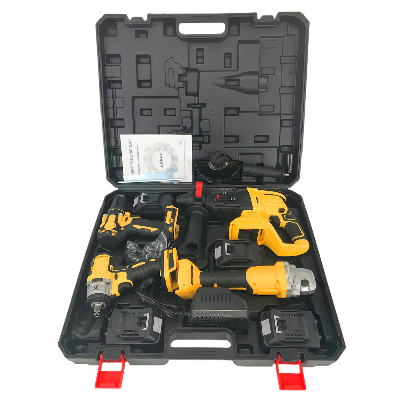 Litio taladro eléctrico de mano eléctrico amoladora angular herramientas domésticas traje recargable llave eléctrica martillo eléctrico herramientas eléctricas al por mayor