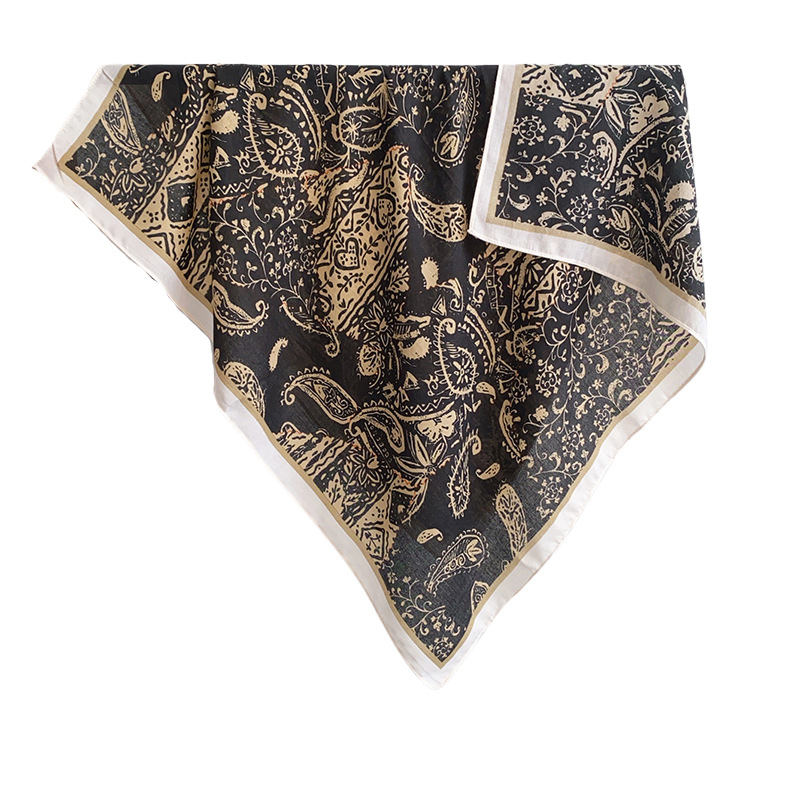 Nicho coreano retro flores de anacard plantas floral bufandas de impresión de alta calidad elegante moda