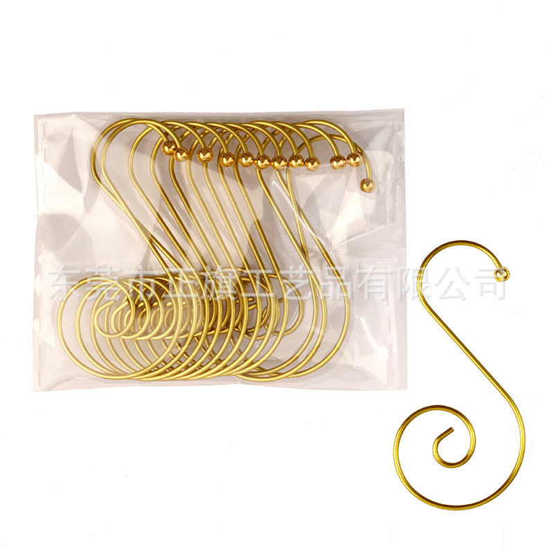 50mm 비즈 플라워 후크-골드 (12개/팩)