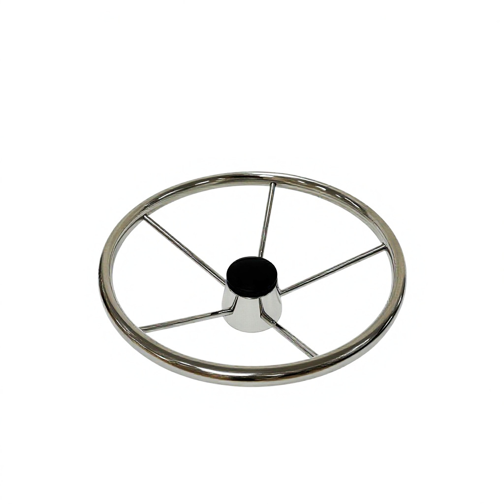 Five-spoke round tube stainless steel 304 yacht rudder wheel, marine steering wheel, maritime steering wheel