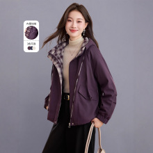 加绒加厚派克服棉服女冬2025新款休闲洋气保暖工装棉衣短款小棉袄