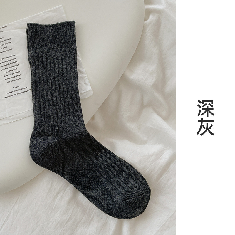 suxinaimin美拉德袜子女海盐奶油多色中筒堆堆袜日系配博肯鞋长袜|undefined
