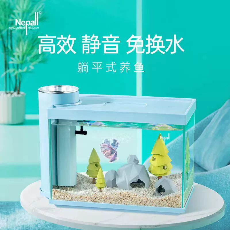 Неотр аквариум маленький ультра-белый стеклянный аквариум эко-столешница гостиная самоциркуляционный фильтр аквариум с золотыми рыбками