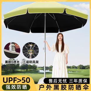 Upgraded Black Vinyl Parasol Sunshade Outdoor Courtyard Umbrella Commercial Street Stall Thickened Stall Umbrella Large Chain