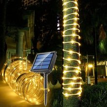 定制户外庭院PVC铜线灯彩虹管圣诞节装饰彩灯LED管子灯太阳能灯串