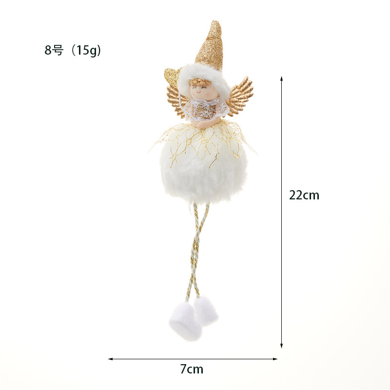 Ventas transfronterizas en caliente nuevos ángeles muñecas de peluche ángeles pequeños colgantes de Navidad decoraciones de árbol de Navidad niña