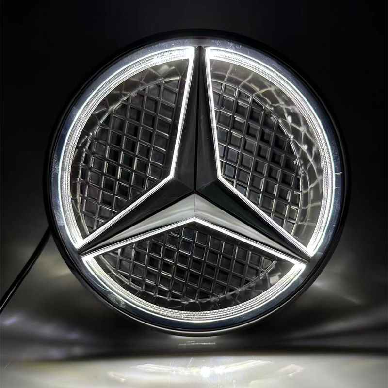 Suitable for Mercedes-Benz modified luminous LED middle net car logo A B C E GLK ML grade solid with light original car logo