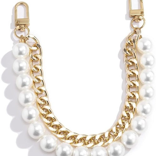 Pearl Round Alloy Aluminum Chain Chain Door Hook Round Hook Single Double Layer Women's Bag Chain Replacement Lengthened Bag Strap Shoulder 