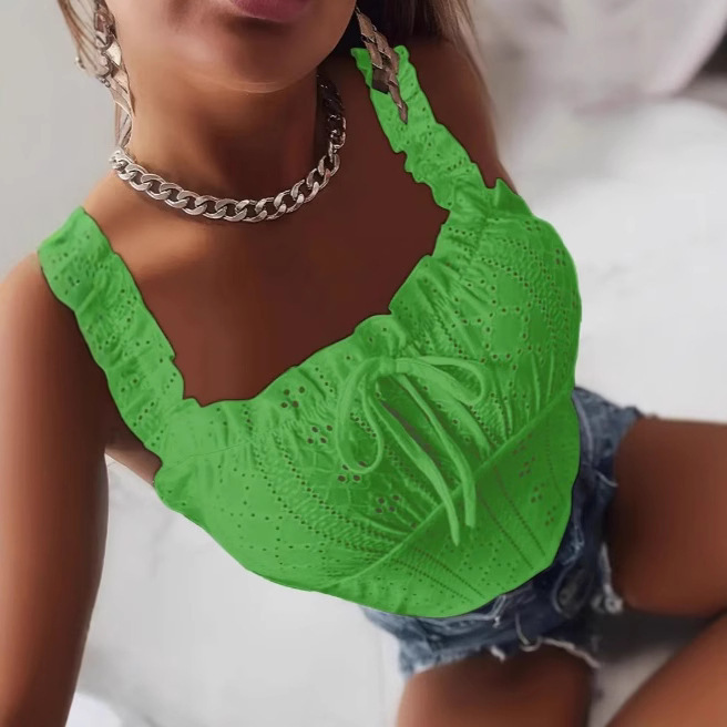 2025 Cross-Border European and American Amazon Independent Station Elegant Lace Strapless Women's Top Sleeveless Vest