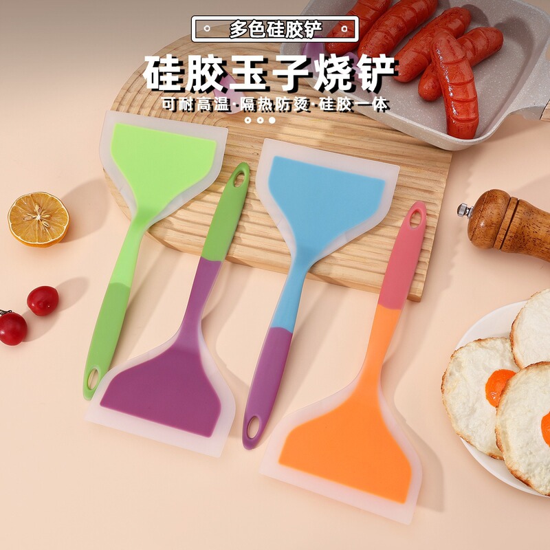 食品级硅胶锅铲家用不伤锅耐高温炒菜铲烹饪铲煎铲半透明玉子烧铲|undefined