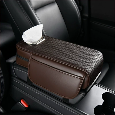 Specifically for Leather Car Seats, Armrest box pad - coffee