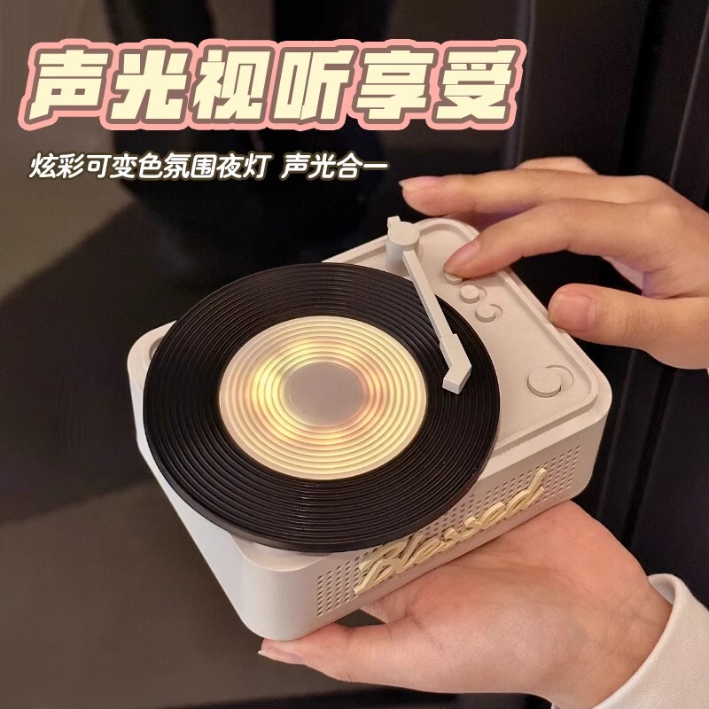 リトルラッキーレコードプレーヤービニール Bluetooth スピーカーオーディオホームサラウンド高品質ミニワイヤレス小型サブウーファー|undefined