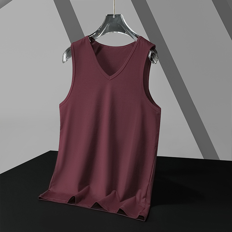 Camiseta sin Mangas Deportiva para Hombre de Modal Cuello en V, Sin Mangas para Deporte y Gimnasio