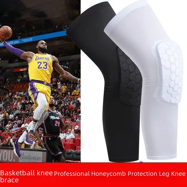 Star Basketball Knee Pad Honeycomb Anti-collision Professional Sports Protector Full Set of Equipment Long Leg Knee Breathable for Men and Women