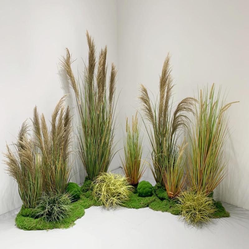 Flor seca cattail hierba flor artificial verde planta maceta boda decoración del hogar Decoración Dogtail hierba flor artificial Reed