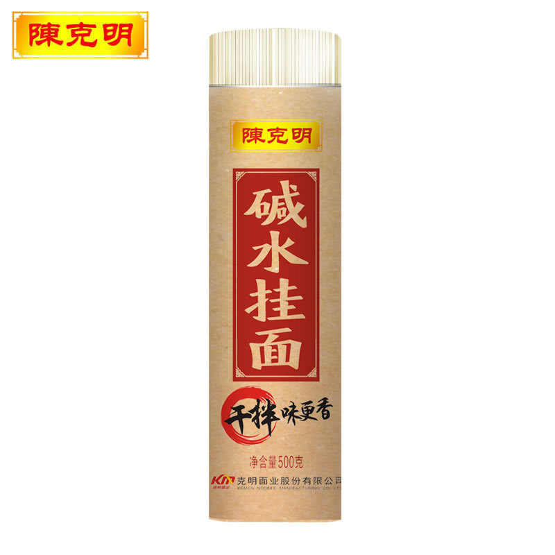 陳克明麵條 地道鹼水面 500g*1筒 口感筋道 鹼香自溢 嚼勁十足