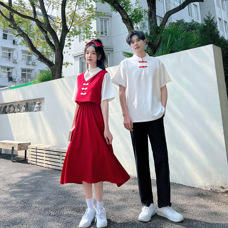 Chinese Style Stage Clothing Recitation Competition Summer Retro Skirt Suit Performance Clothing Junior High School Students High School Students Class Clothing