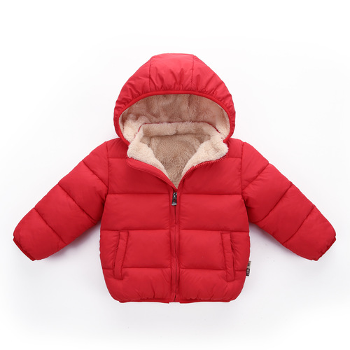Amazon 2025 Children's Fleece-Lined Down Cotton-Padded Coat – Boys' and Girls' Hooded Plaid Style Baby Autumn and Winter Warm Jacket
