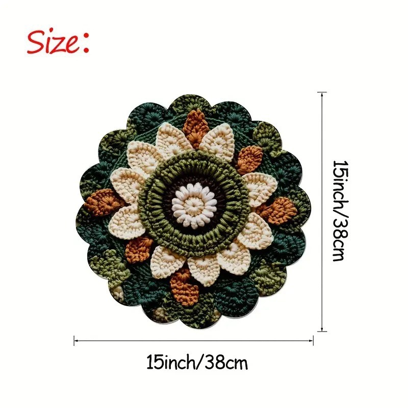 temu Hot Sale Diamante Impresión 2D Cojín de mesa redondo estilo bohemio cojín de lino para diseñar
