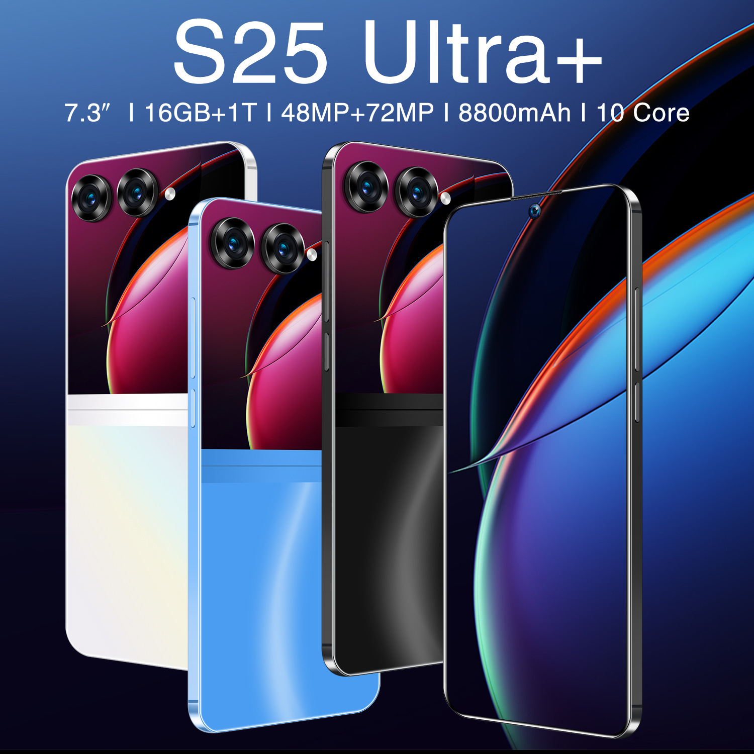 S25U跨境新品真4G全球通穿孔高清屏2+16G安卓7.3寸智能手机一体机