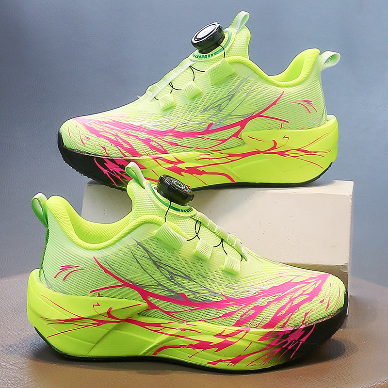 Zapatos infantiles otoño 2025 nuevo estilo de moda para niños y niñas zapatos deportivos de malla transpirable antideslizante zapatos de trotar ligeros