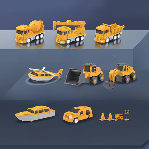 Children's Transforming Building Blocks Transformer Robot Inertia Engineering Car Magnetic Assembly Versatile Car Model Educational Toy