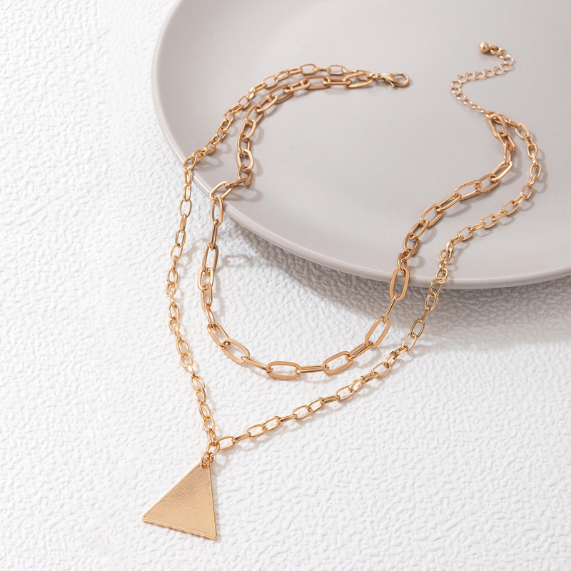 Fashion Triangle Chain Double Layer Geometric Necklacepicture5