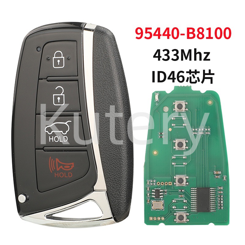 Suitable for Hyundai Santa Fe 4-Button Remote Control Car Key 433 Frequency Id46 Chip 95440-B8100