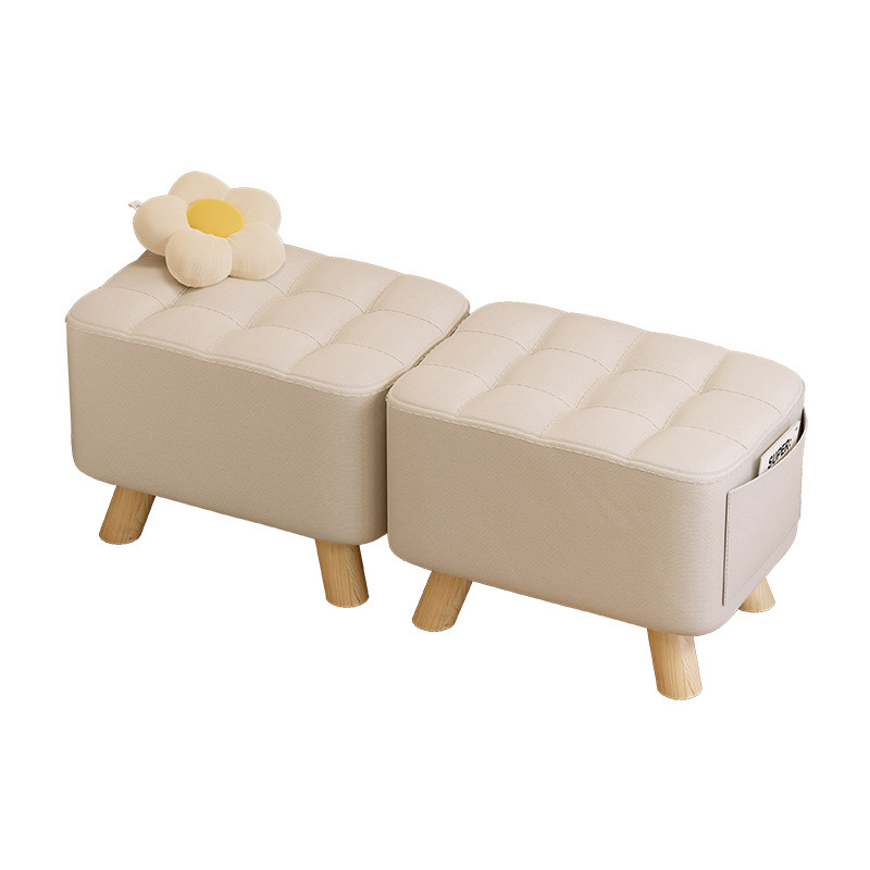 Taburetes de sala de estar caseros taburetes de sofá cojín de paquete suave taburete pequeño taburete de cambio de zapatos simple y moderno