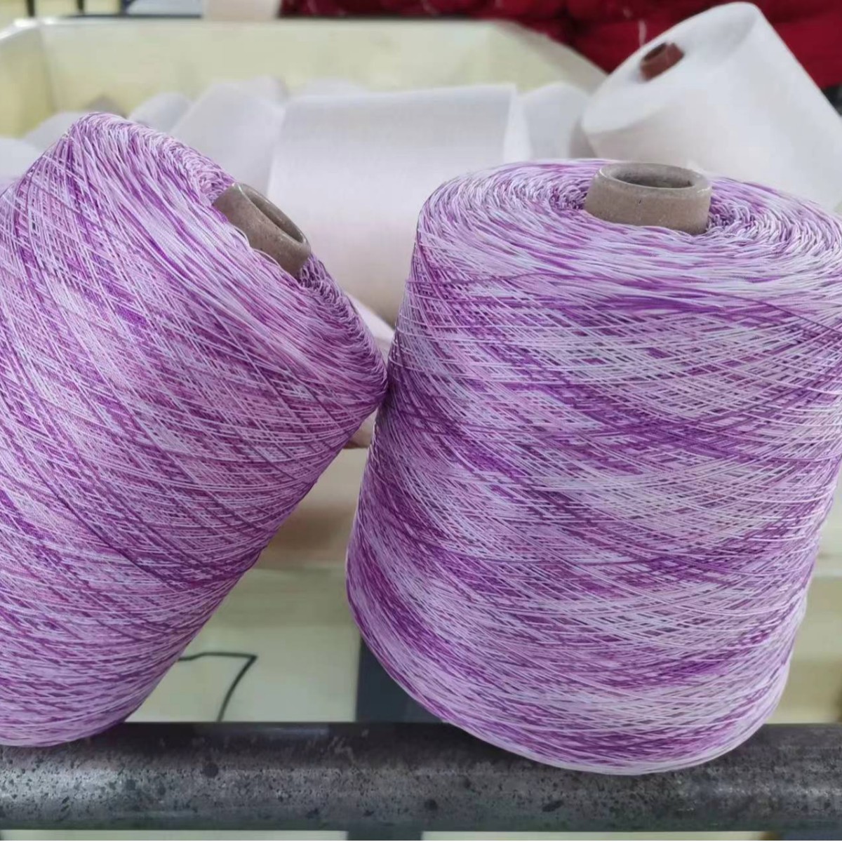 厂家直供 段染丝光棉纱 21s32s40s合股染色纱 毛衫用段彩纱