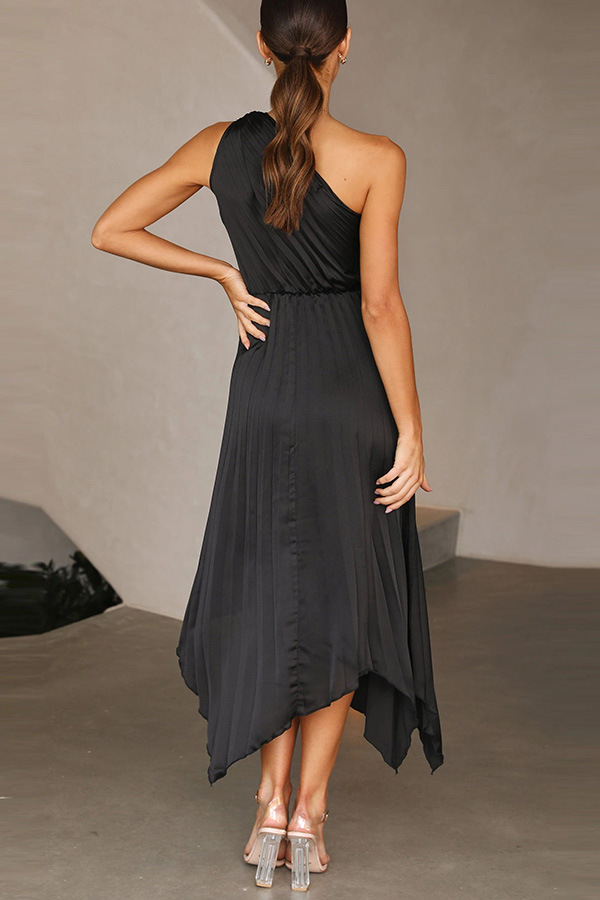 Women's Sheath Dress Fashion Collarless Pleated Sleeveless Solid Color Maxi Long Dress Daily display picture 5