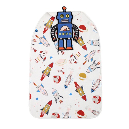 ins new sweat towel pure cotton double layer cotton sweat towel cartoon embroidery children's pad sling extra large sweat absorbent towel