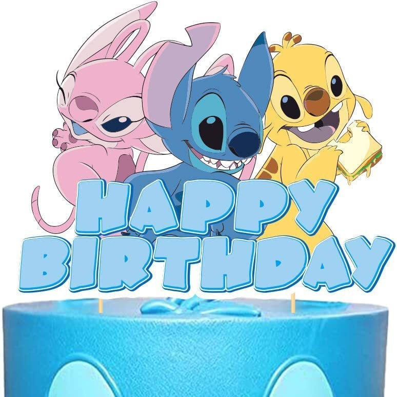 Large Themed Birthday Party Cake Topper Lilo & Stitch Party Decoration Cake Decorations