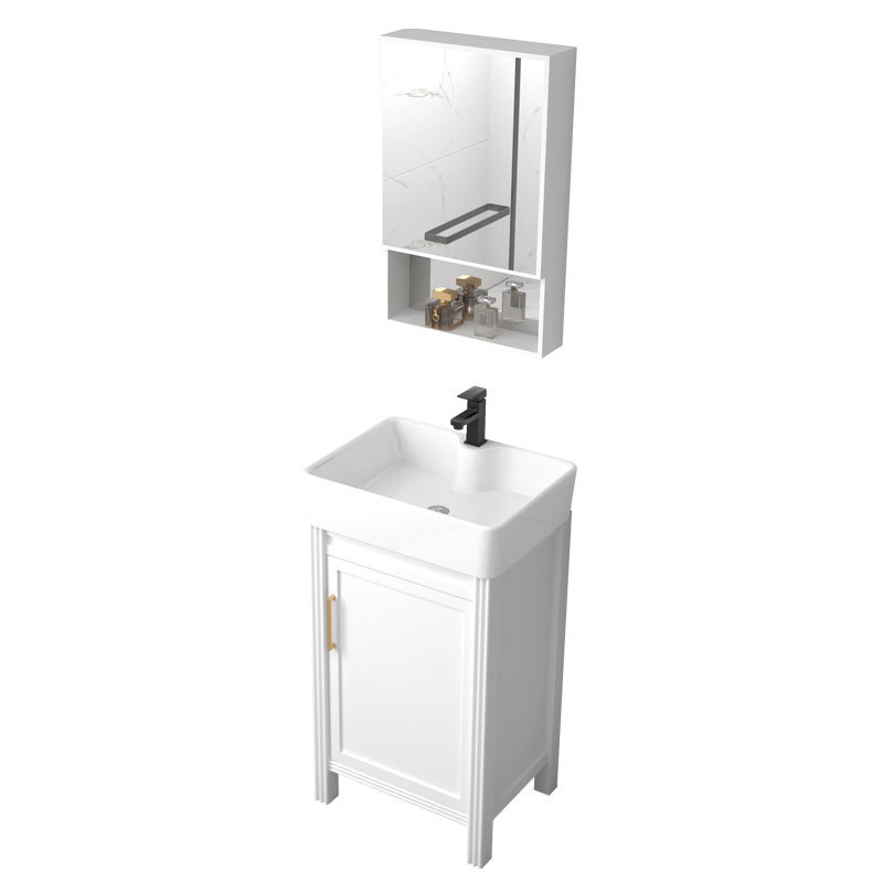 Gabinete de baño de aluminio espacial grueso tipo suelo cerámico integrado lavabo lavabo tipo casa pequeña lavabo de mano lavabo combinación