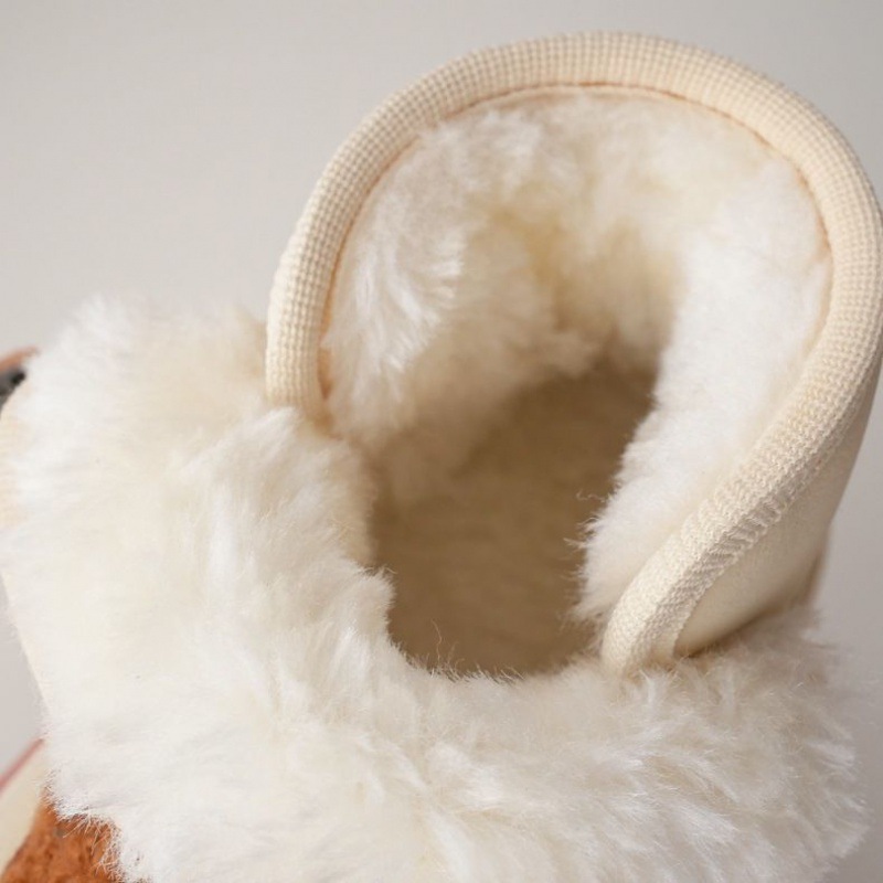 小童雪地靴韩版小熊绣儿童22秋冬厚绒男童女童学步鞋一阶二阶宝宝|ru