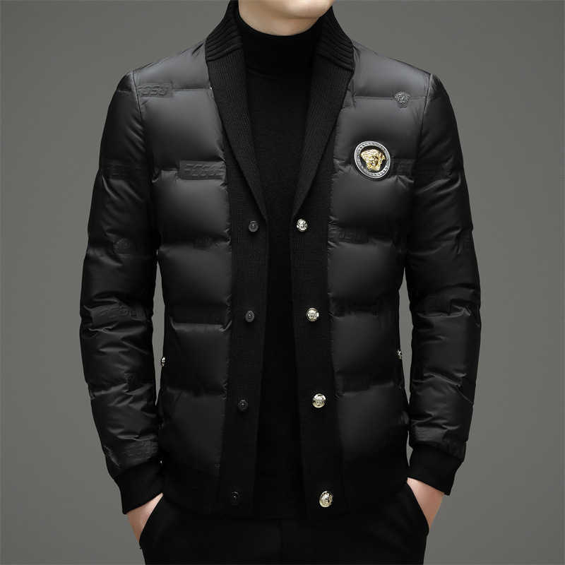 Winter fashionable trend knitted warm down jacket