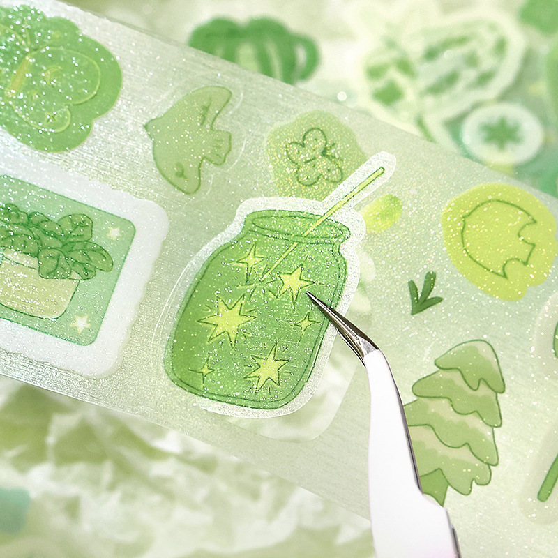 Carta de los amantes de la cinta PET cepillada y cortada de sal ligera serie de poemas sinfónicos serie de sal etiqueta de cuenta simple pegatina