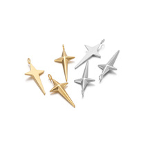 不锈钢星星十字吊饰圈形耳环吊坠油压立体爱心坠子项链配饰跨境