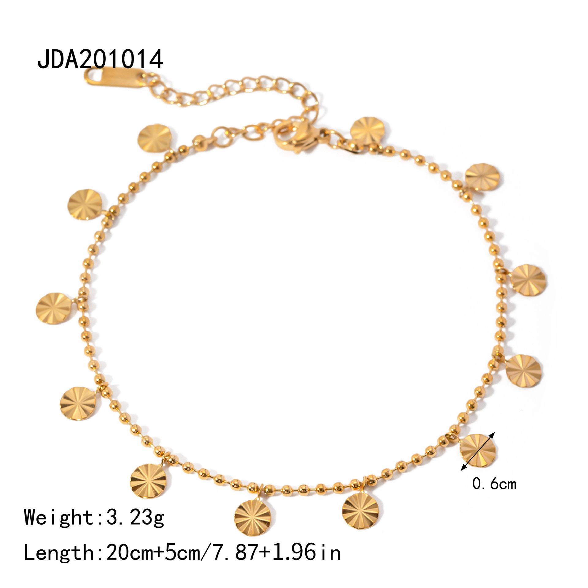 Europa y los Estados Unidos transfronterizos INS estilo clásico refinado simple 18 quilates oro acero inoxidable Cuba 3mm ancho joyería tobillaría al por mayor mujer
