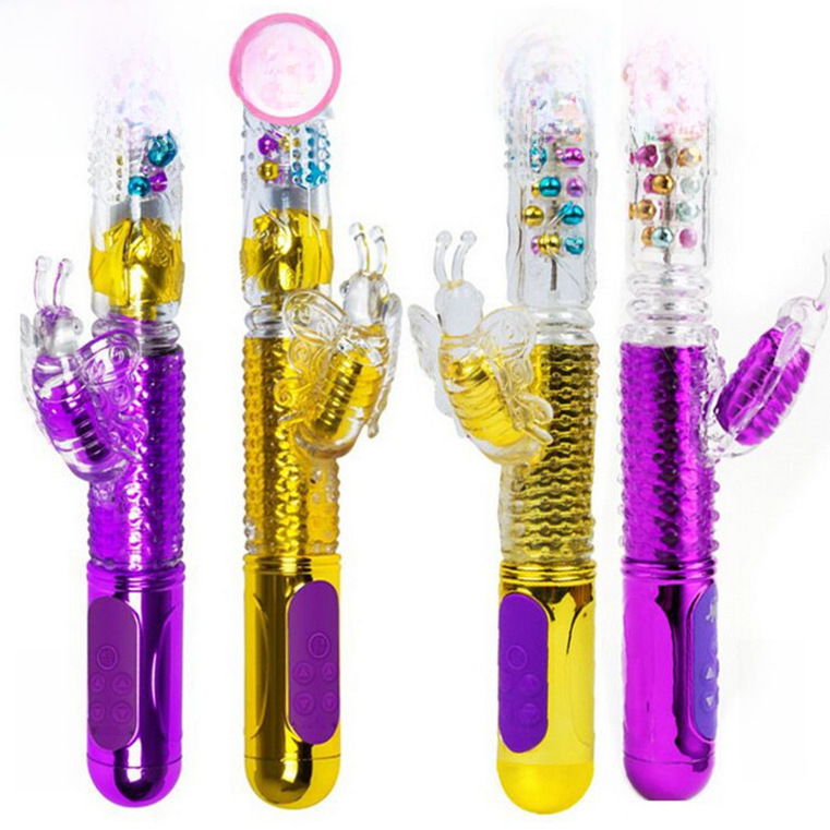 彩珠招蜂引蝶伸縮轉珠棒充電膨脹震動棒 女用自慰器成人用品跨境