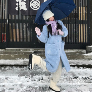Korean drama hostess atmosphere soft waxy cherry pollen cute age-reducing furry coat coat coat 3 colors
