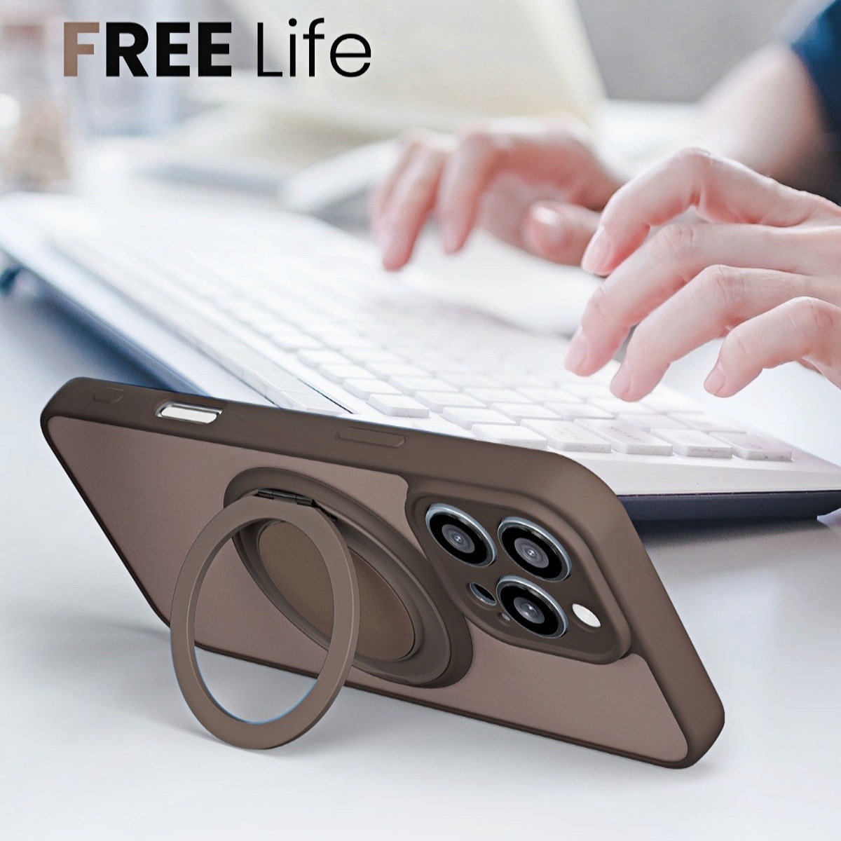 Funda para teléfono móvil iPhone 17, nueva, con tacto de piel, mate, con soporte magnético integrado de 360 grados, compatible con la funda de Apple 16PROMAX