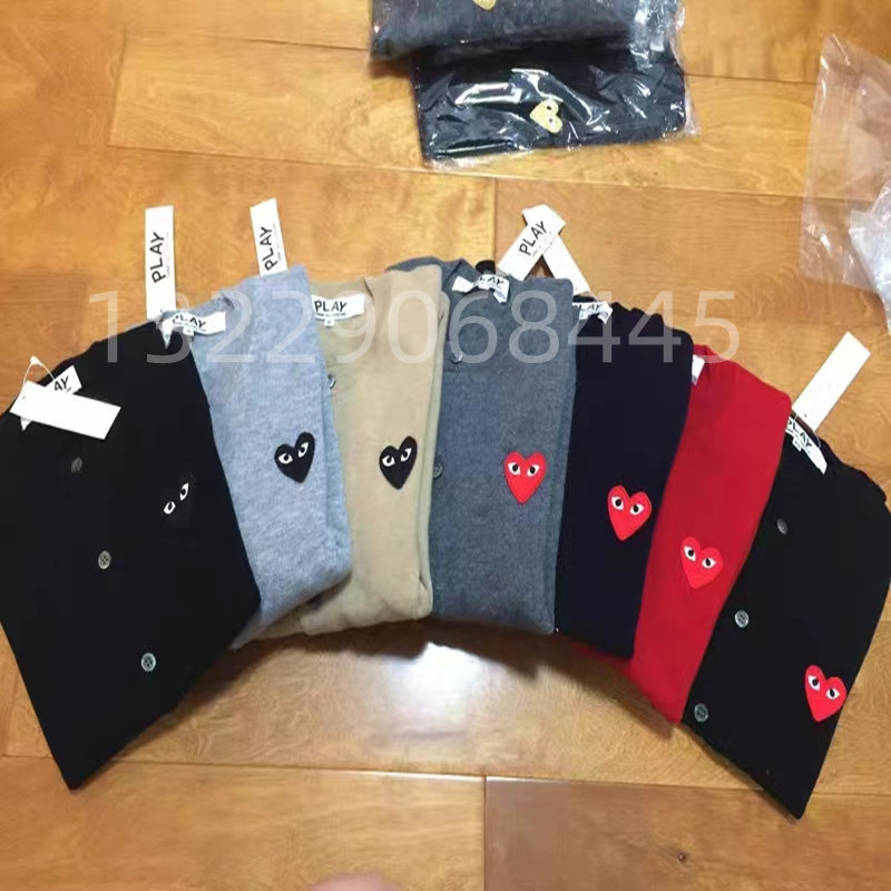 Japanese Style川久纯羊毛开衫爱心羊毛衫Play圆领针织衫保玲Cdg情侣外套女