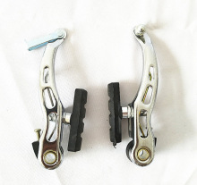 自行车山地车v刹车器全v刹夹器铁制刹器银色本色一轮