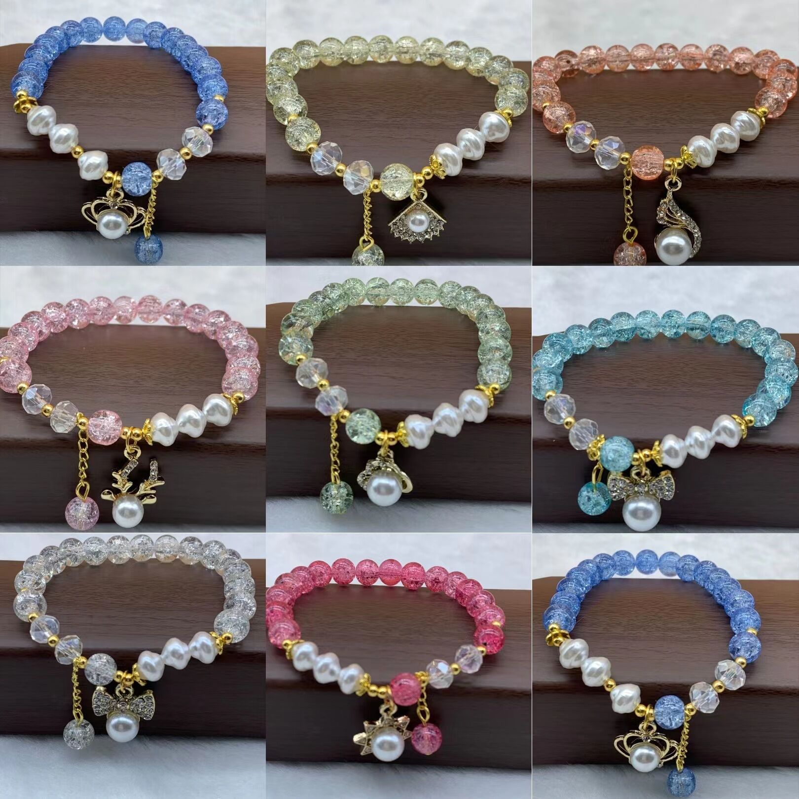 Cute crystal bracelet pearl