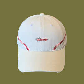 跨境个性棒球帽纹路刺绣鸭舌帽2025新款大头围显脸小软顶宽檐棒帽